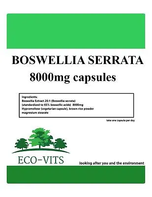 £9.99 • Buy Boswellia Serrata 8000mg 120 Capsules