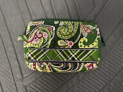 Vera Bradley Small Cosmetic Bag (Green Paisely) With Liner Made In USA • $10