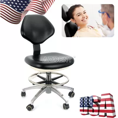 PU Leather Dental Doctor Assistant Stool Adjustable Height Mobile Chair Black • $165.59