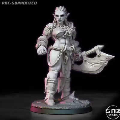 Orc Barbarian Female | Monster Girls | Fantasy Miniature | Gaz Minis • £6.99