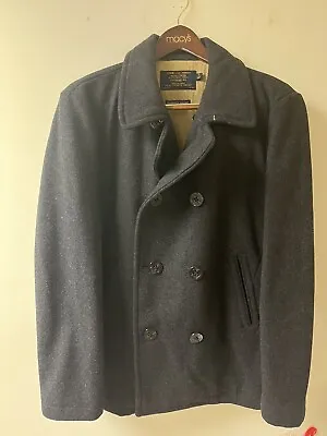 J.Crew Charcoal Black/Gray Wool Peacoat Mens Size XL • $60