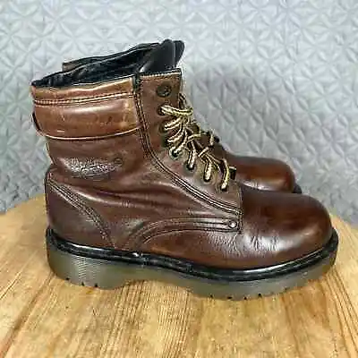 Dr Martens Boots Men’s 8 Women’s 9 Brown Leather 8459 Vintage Made England • $59