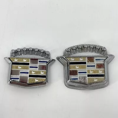 Cadillac Vintage Trunk Lock Flip Cover And Hood Emblem Chrome 20402799 20182846 • $80