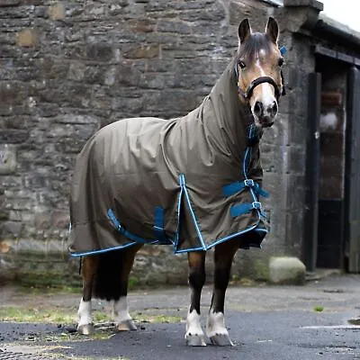Lite 1200 Denier Horse Rain Turnout Rug Waterproof Teflon Combo Brown 5'3-6'9 • £43.67