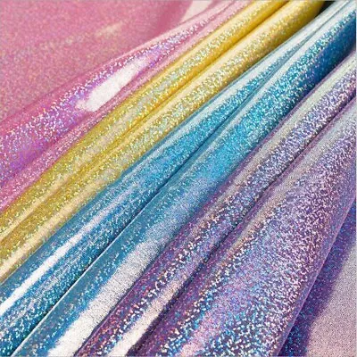 Glitter Fabric Material Cloth DIY Crafts Hologram Foil Party Wedding 100* 150cm • £9.96