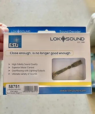 ESU 58751  LokSound 5 Micro DCC Direct / Atlas Legacy Blank Decoder Gauge: N NEW • $87.99