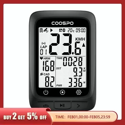 COOSPO BC107 Bike Computer: Wireless GPS Bicycle Odometer Speedometer • $32.67
