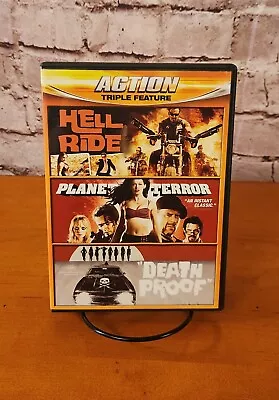 Action Triple Feature Hell Ride/Planet Terror/Death Proof 2013 DVD Like New Reg1 • $15