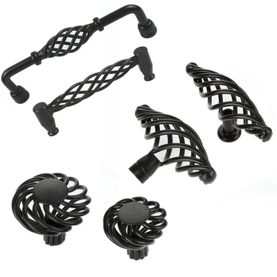 £2.96 • Buy Vintage Black Door Knobs Cupboard Cabinet Kitchen Drawer Pull Handles