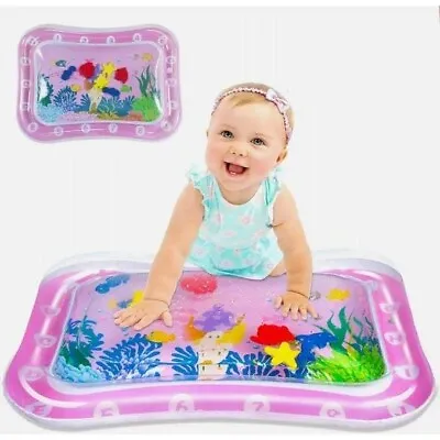 Kids  Inflatable Tummy Time Water Mat Infants Toddlers Fun Play Playmat • £5.99