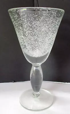 Vintage Clear Bubble Glass Wine Water Goblet • $10.99