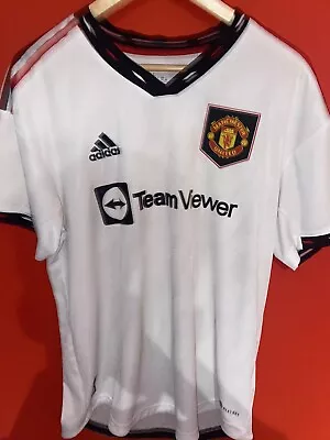 Manchester United Adidas Official 2022 Away Heat RDY Football Shirt Mens Large • £19