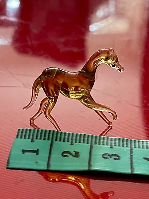 £9.50 • Buy Miniature Hand Made Amber Art Glass Horse Pony - Murano - Mid Century