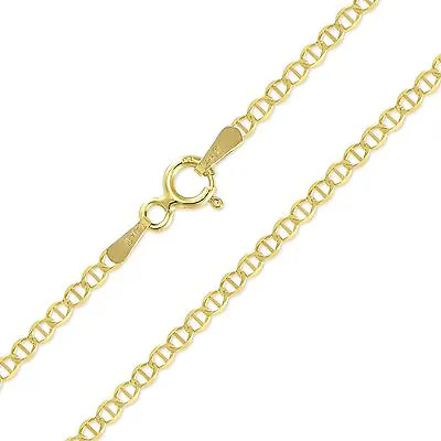 14K Solid Yellow Gold Mariner Necklace Chain 2mm 16-24  - Anchor Link Women Men • $179.15