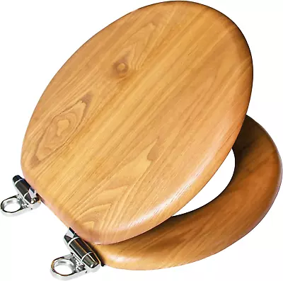 Dalton Toilet Seat Round Soft Close – Honey Oak Rustic Wooden Round Standard • $50.99