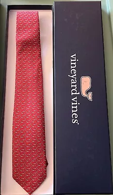 New With Tag Vineyard Vines Boys Silk Tie Red Hockey Sticks Preppy Necktie W/Box • $24.49