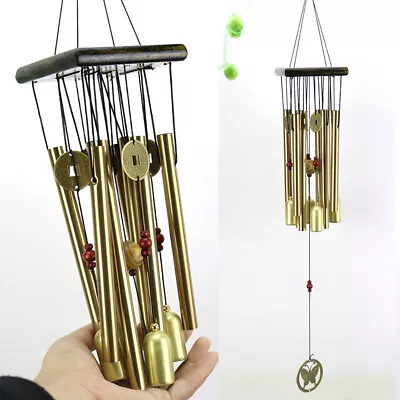 Large Wind Copper Bells Chimes Garden Yard Home Tubes Ornament Decor Outdoor • £6.49