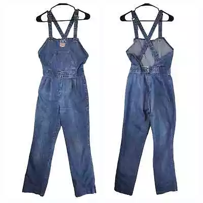 Vtg H.i.s. Denim Overalls Jeans 13 Jr Women Blue Union Pacific 90s Y2K • $100