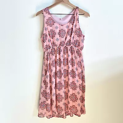 Pink Blush Pink Medallion Kaleidoscope Print Mini Dress Women’s Large • $15