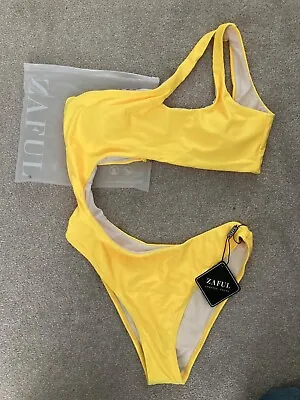 Zaful Yellow Cutout Swimsuit - New • £10