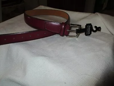 Berragamo Collezioni D'Italia Belt 36  Genuine Leather Nickel 1.25  Burgundy • $11.70