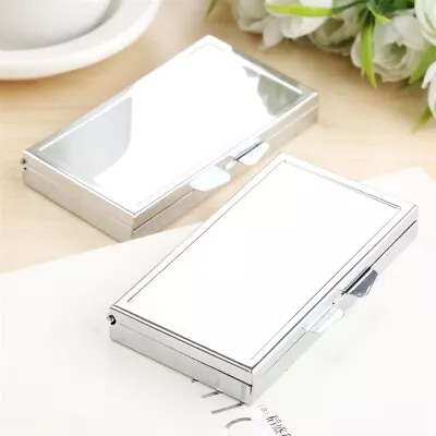 Rectangle Metal Pill Box 3 Slots Medicine Vitamin Capsule Organizer Container • $4.31