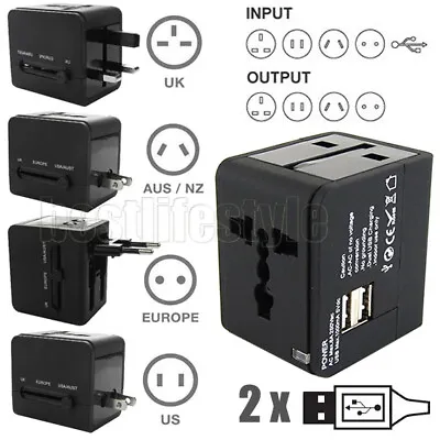 $19.90 • Buy Universal World Travel Adapter Electric Converter USB Plug Mobile Phone Charger