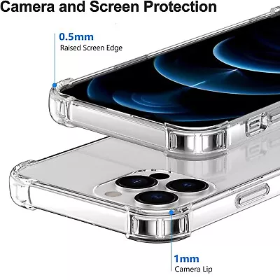 $5.98 • Buy Clear Shockproof Heavy Duty Case Cover For IPhone SE 14 13 12 11 Pro Max XR 8 7