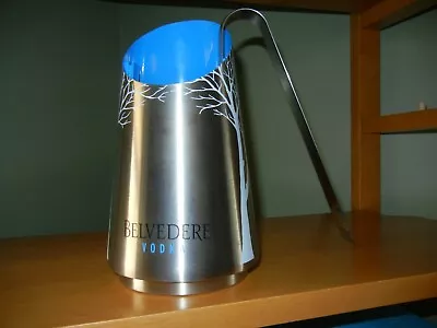 Belvedere Vodka Ice Bucket & Tong Set-Bottle Chiller-Tree Design Stainless Steel • $7