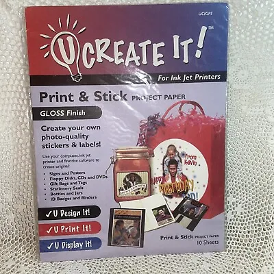 U Create It! Print And Stick Project Paper Gloss Finish • $3.95