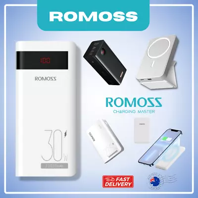 ROMOSS 5000 10000 20000 MAh 15W 22.5W Power Bank Fast Charge Portable Magnetic • $43.90