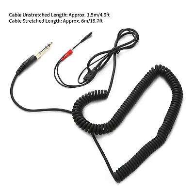 Headphone Cable Replacement Hd Sound Headphone Coiled Cable With Adapter • £15.49