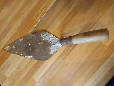 Vintage Masonry Brick Trowel 10  Bricklayers Tool Wood Handle For Use Or Decor • $14.99