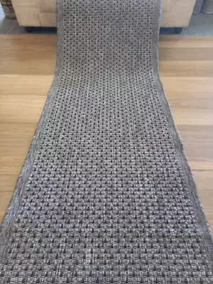 Rubber Back Hall Runner Flat-weave Gest Silver Grey 67 Or 80cm Wide Plain Design • $76.50