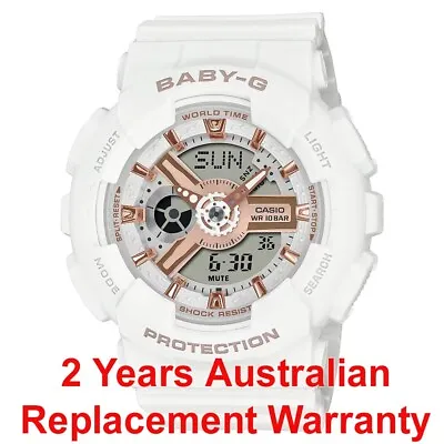 Casio Baby-g Watch Ba-110xrg-7a White Gold (new Version Ba-110rg-1a) 2y Warranty • $164.99