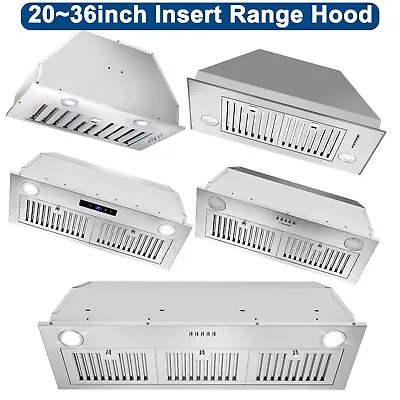 20/30/36 Inch Insert Range Hood 800CFM Kitchen Built In Vent 3-Speed Fan LEDs • $143.99