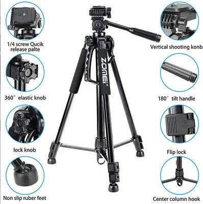 Zomei Q1200 Professional Aluminum Lightweight Tripod For Digital Camera Phone • £16.99