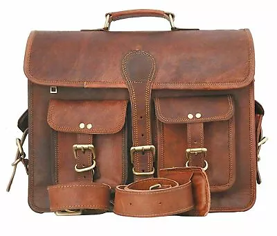 Vintage Genuine Leather Men Messenger Bag Man Briefcase Laptop Shoulder Bag • $67.93
