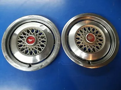 *Set Of 2* Vintage 1974-1978 Ford Mustang II 13  Hubcaps Wheel Covers USED. #724 • $49.99