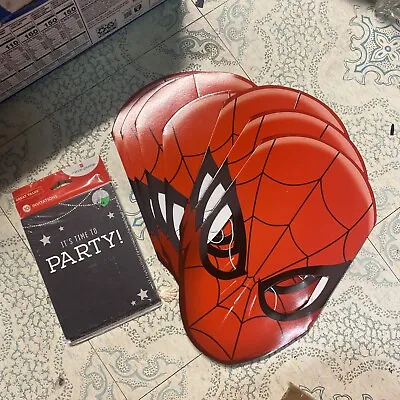 Spider-Man 7 Count Paper Masks Birthday Party Favors + Invitations CC5 • $9.75