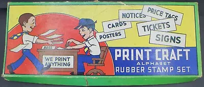 Vintage Print Craft Rubber Stamp Alphabet Set Print Anything • $24.99