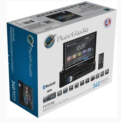 Planet Audio P9759B Motorized 7  Touchscreen 1-DIN Bluetooth DVD/MP3 Radio New  • $154.99