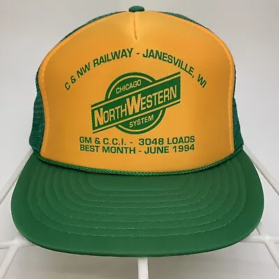 Vtg Chicago Northwestern System CNW Railroad Train Mesh Snapback Hat Cap(H7) • $35