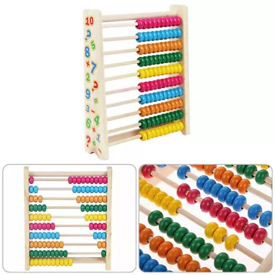 Wooden Bead Colorful Abacus Counting Number Frame Educational Maths Children Toy • £11.22