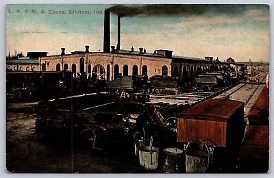 Train Depot L.S.&M.S. Shops Lake Shore & Michigan Southern Elkhart Indiana Card • $5.99