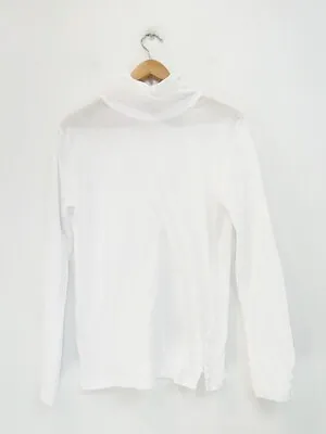 Designer Bassike Size S White Cotton Chic Women's Top • $70