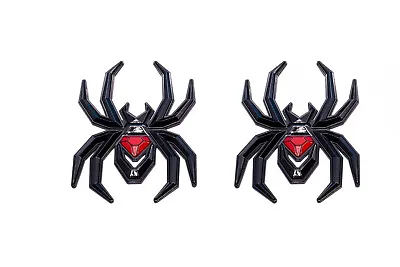 2 X Black Red Spider Emblem For F-150 Silverado Sierra RAM Black Widow Edition • $39.09