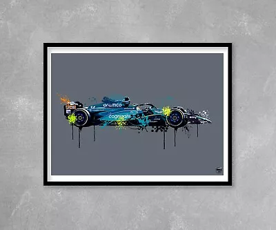 Fernando Alonso Print - Wall Art Poster Aston Martin Artwork F1 Formula One Gift • $24.87