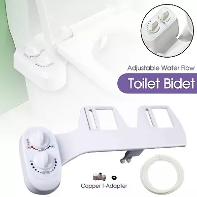 Toilet Bidet Seat Attachment Dual Nozzles Spray Hygiene Water Wash Clean Sprayer • $57.49