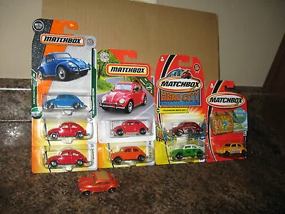 Matchbox Lot Of 9 1962 Volkswagen Beetle '62 Taxi Yellow Red Blue Orange Bug • $59.99